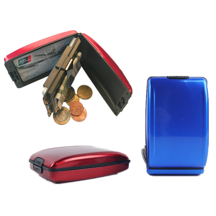 I-Multifunctional RFID Aluminium Card Holder Wallet Yezinhlamvu zemali Zekhadi Lemali